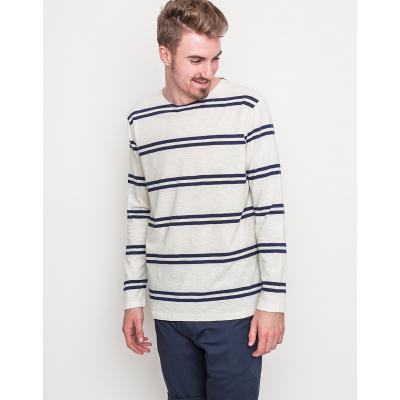 Triko Loreak Mendian ZELAYA SLUB JERSEY ecru/navy