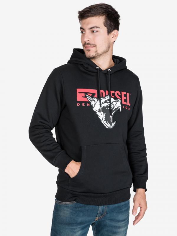 S-Gir-Hood-BX1 Mikina Diesel Černá