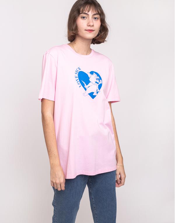 Lazy Oaf Lovesick Kitty T-shirt Pink M