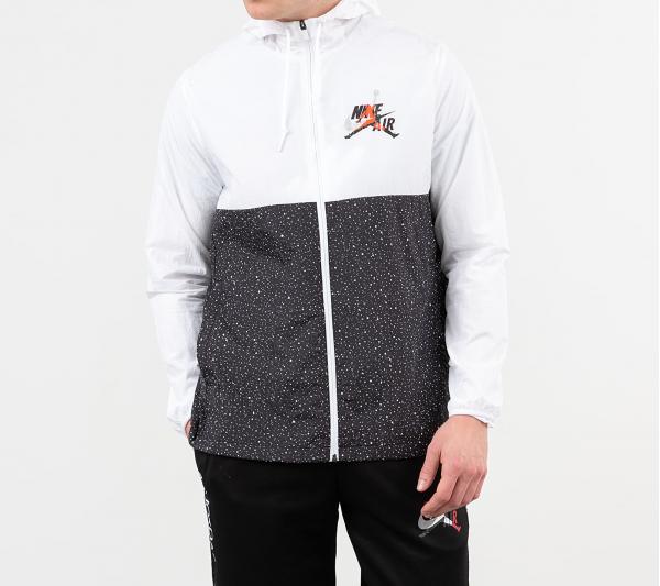 Jordan Classics Windwear Jacket White/ Black/ Infrared 23/ Metallic Silver