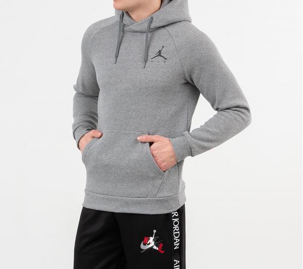 Jordan Jumpman Fleece Hoodie Carbon Heather/ Black