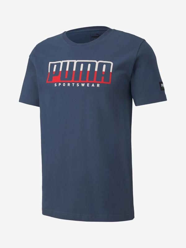 Tričko Puma Athletics Tee Big Logo Modrá