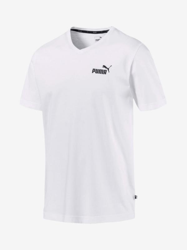 Tričko Puma Essentials+ V Neck Tee Bílá