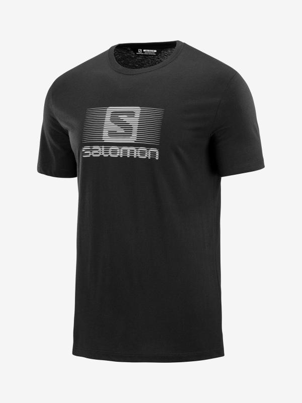 Tričko Salomon Blend Logo Ss Tee M Black/Vapor Černá