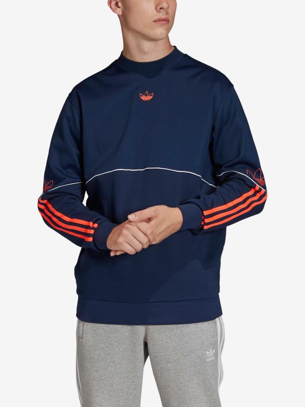 Mikina adidas Originals Outline Crw Flc Modrá