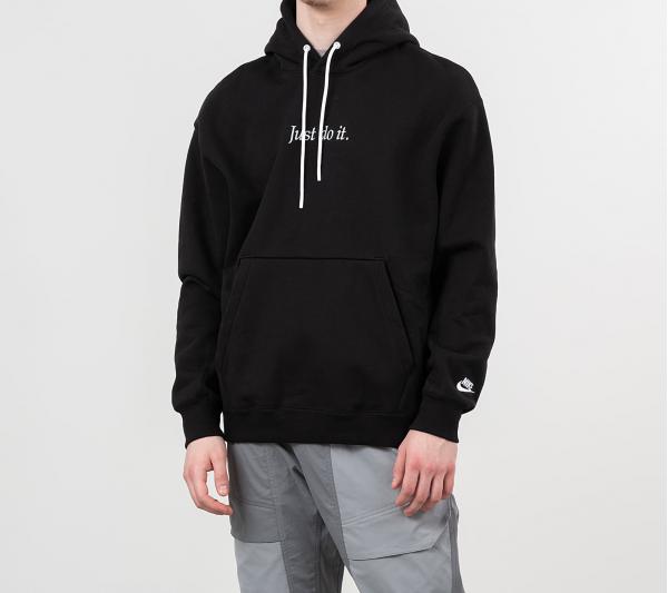 Nike Sportswear Just Do It Pullover Fleece Heavyweight Hoodie Black/ White