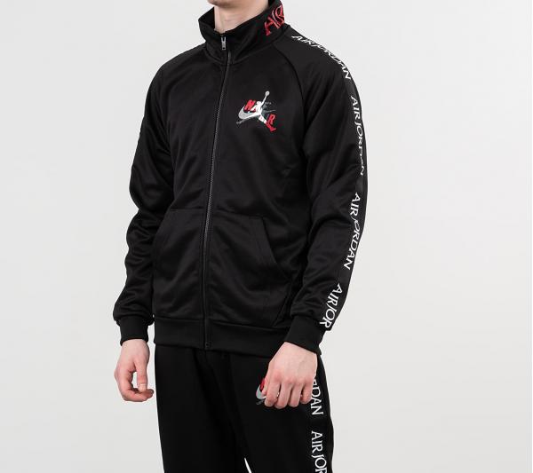 Jordan Classics Tricot Warmup Jacket Black/ Gym Red/ White