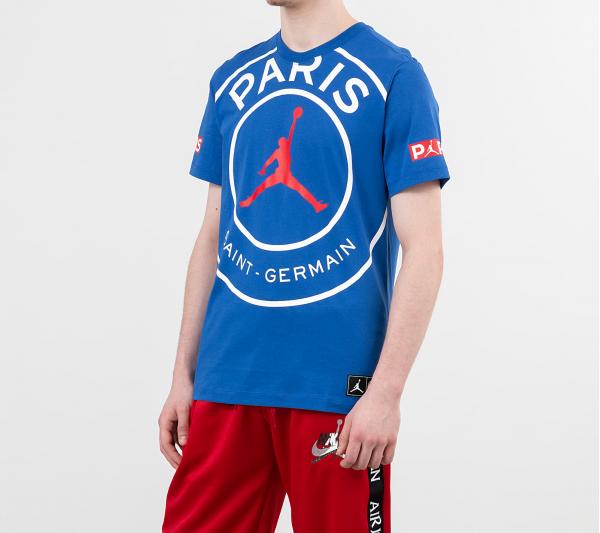 Jordan Paris Saint-Germain Logo Tee Game Royal/ White/ University Red