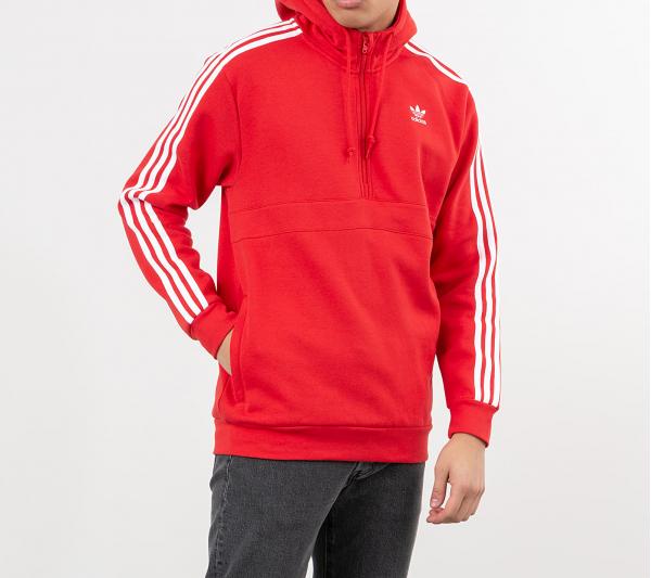 adidas 3-Stripes Half Zip Sweatshirt Lush Red