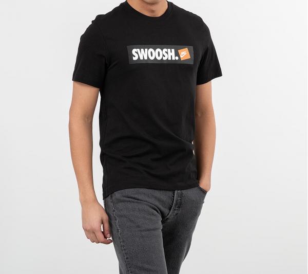 Nike Sportswear Swoosh Bumper Sticker Tee Black/ White