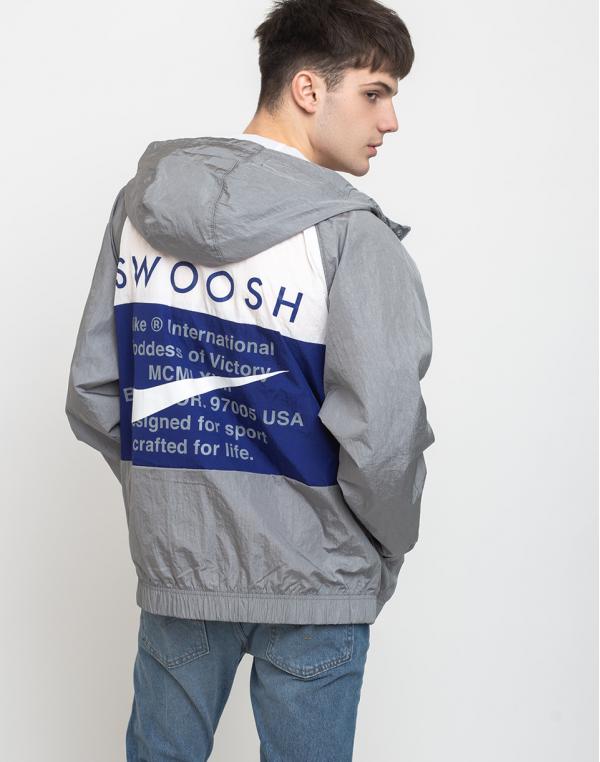 Nike Sportswear Swoosh Jacket Particle Grey/Deep Royal Blue/White S