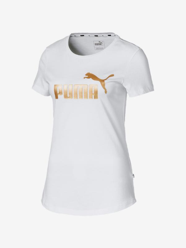 Tričko Puma Ess+ Metallic Tee Bílá