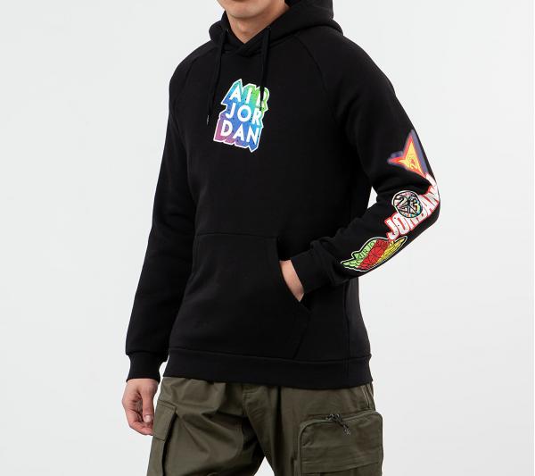Jordan Sticker Pullover Hoodie Black