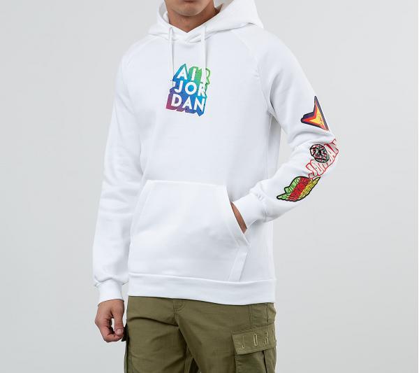Jordan Sticker Pullover Hoodie White