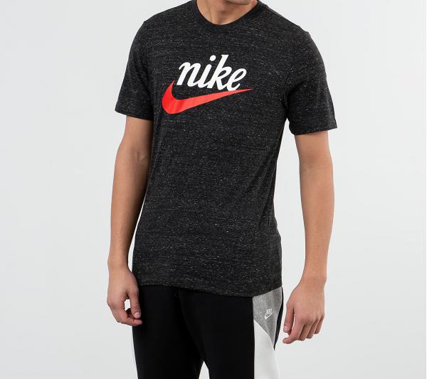 Nike Sportswear Heritage Tee Black/ Habanero Red