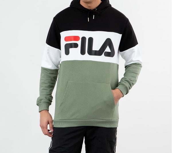 FILA Night Blocked Hoodie Black/ Sea Spray/ Bright White