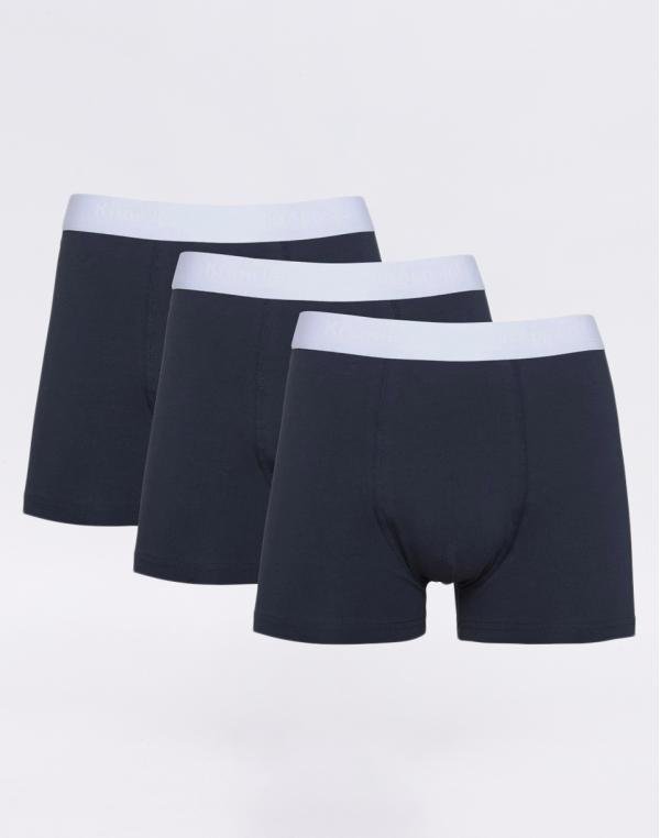 Knowledge Cotton Maple 3 Pack Underwear 1001 Total Eclipse S