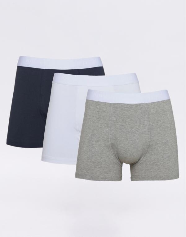 Knowledge Cotton Maple 3 Pack Underwear 1012 Grey Melange M