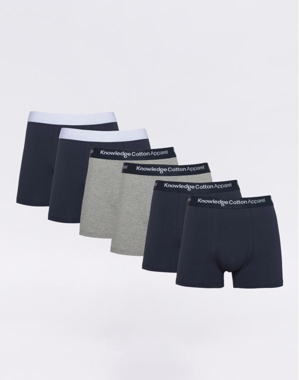 Knowledge Cotton Maple 6 Pack Underwear 1001 Total Eclipse S