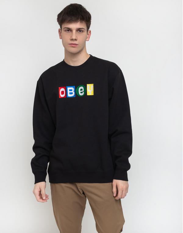 Obey Big Shots Crew Black L