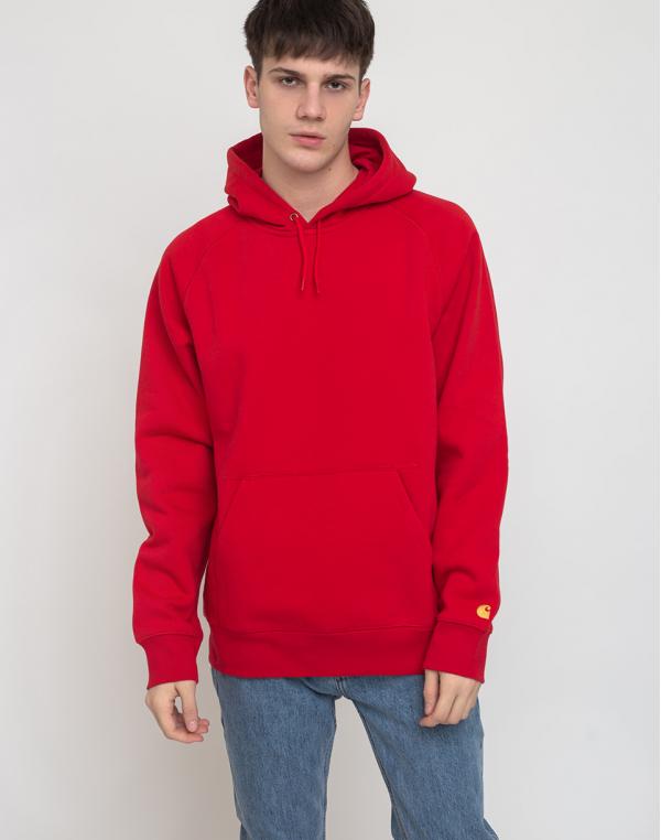 Carhartt WIP Hooded Chase Sweat Etna Red/Gold L