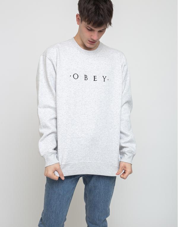 Obey Nouvelle II Crew Ash Grey M