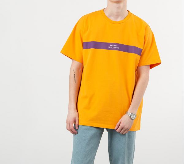 PACCBET Print Stripe Tee Orange