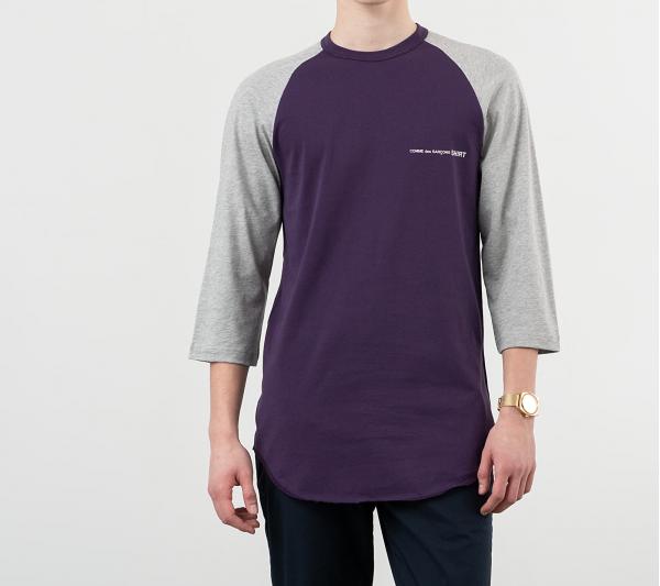 Comme des Garçons SHIRT Logo Baseball Tee Purple/ Grey