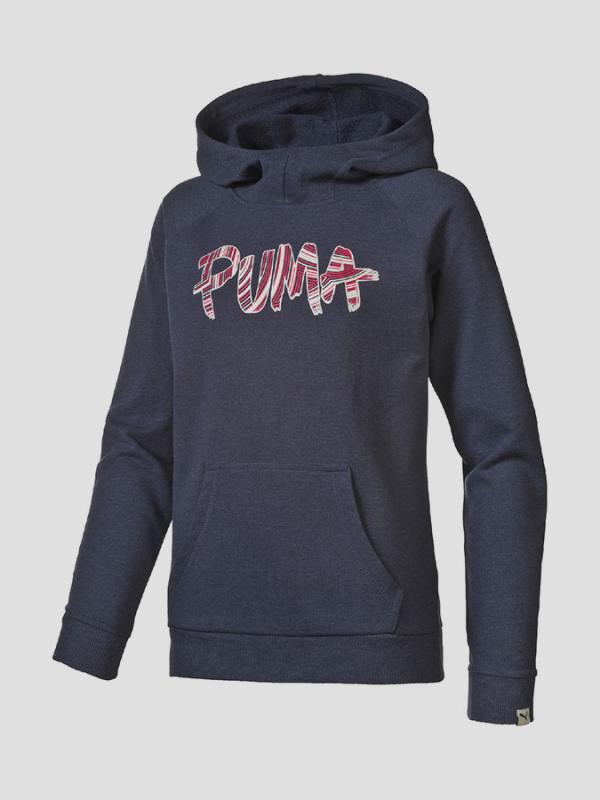 Mikina Puma FUN TD Hoodie, Terry G peacoat heather Modrá