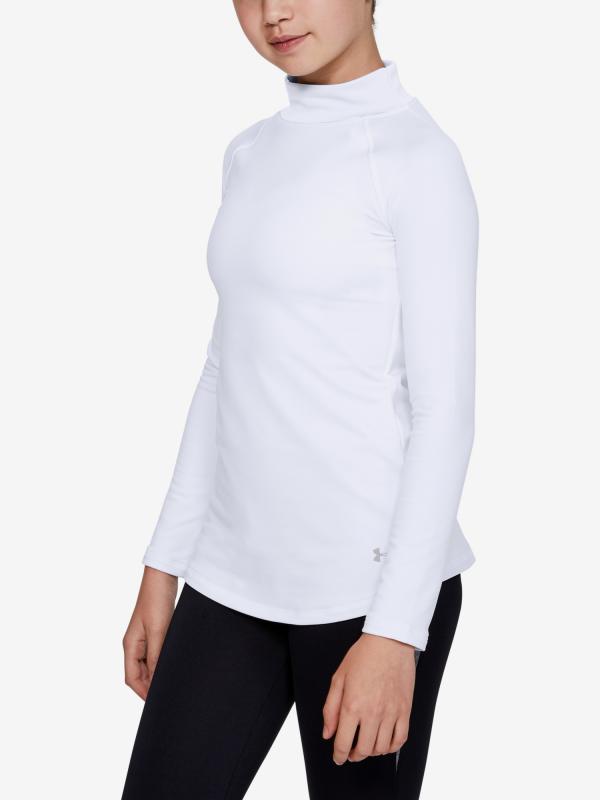 Tričko Under Armour Coldgear Ls Mock-Wht Bílá