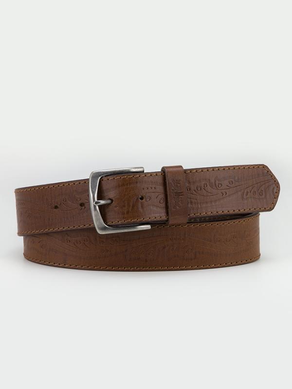 Pásek Levi's® Tradition Western Embossed Belt Hnědá