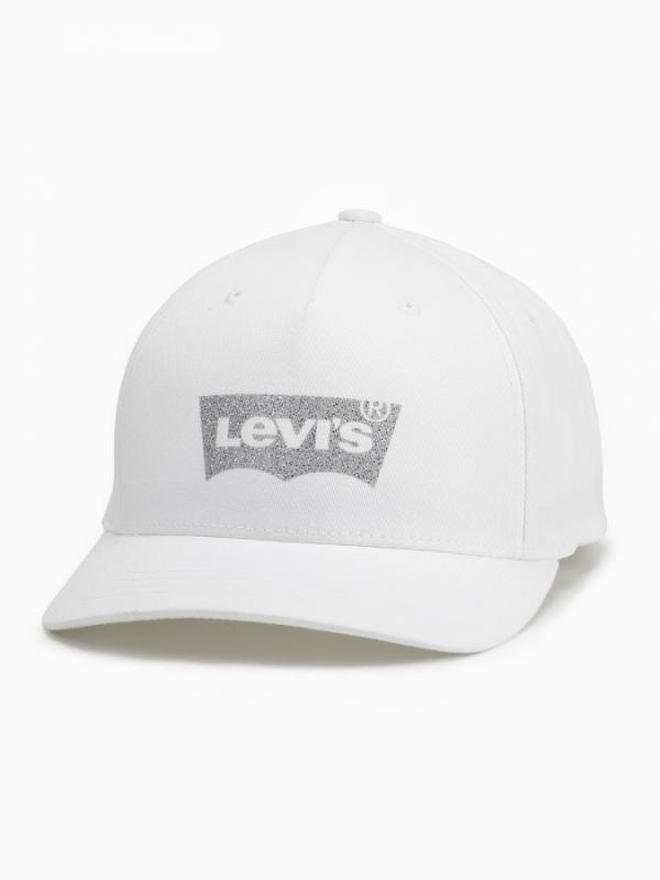 Kšiltovka LEVI'S Mini Batwing Dad Hat Glitter W Bílá