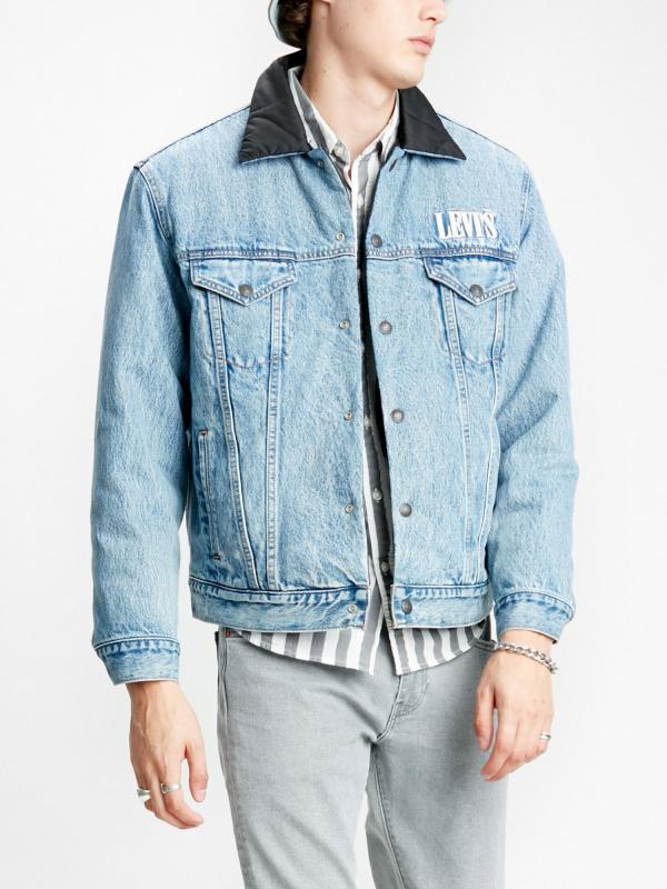Rvs Padded Trucker Bunda Levi's® Modrá