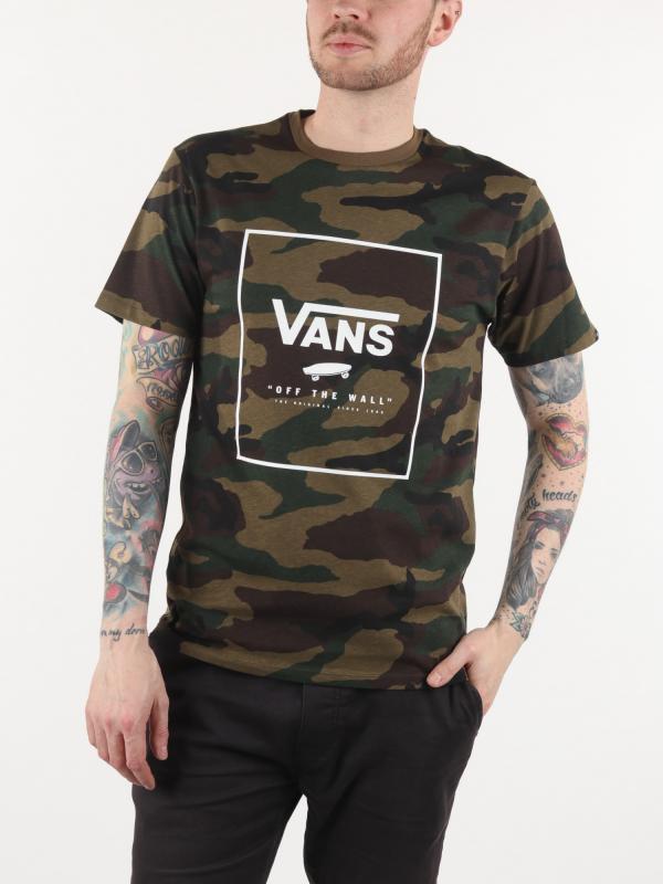 Tričko Vans Mn Print Box Ss Camo/White Barevná