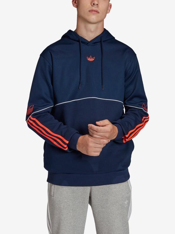 Mikina adidas Originals Outline Hdy Flc Modrá