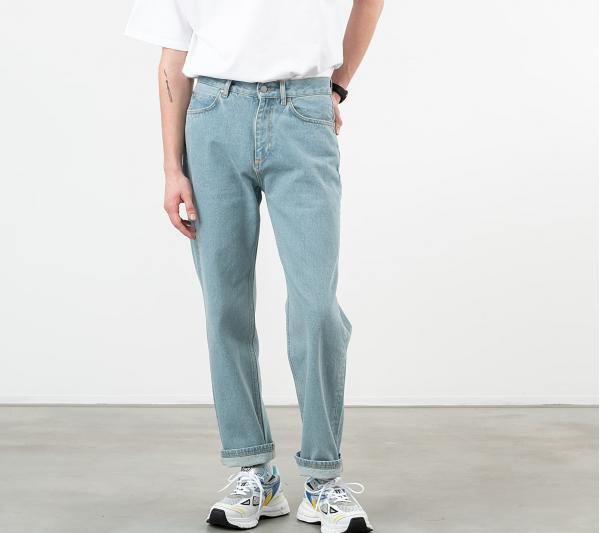 PACCBET Loose Straight Cut Jeans Light Wash Blue