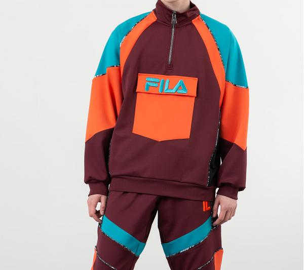 FILA Nero Gia Oversized Half Zip Crewneck Multicolor