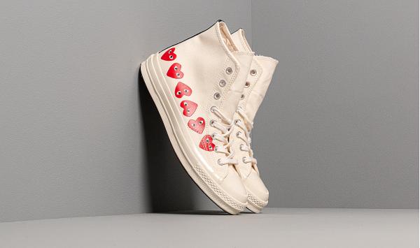Converse x Comme des Garcons PLAY Chuck 70 Egret/ High Risk Red