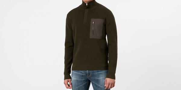 Norse Projects Fjord Tech Half Zip Sweatshirt Beech Green