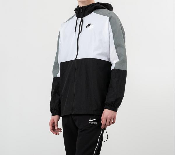 Nike Sportswear Hooded Woven Jacket Black/ White/ Smoke Grey/ Black