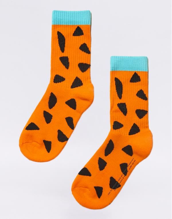 Lazy Oaf Flintstones Fred Socks Orange