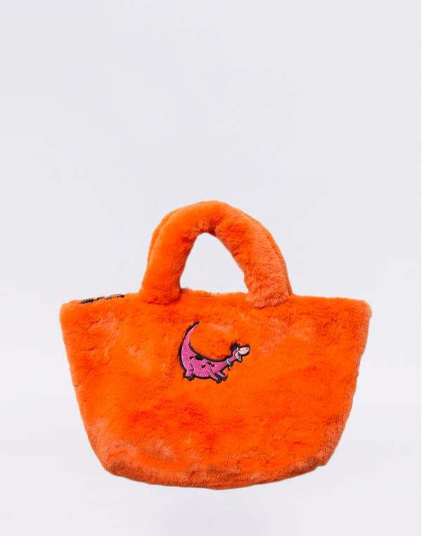 Lazy Oaf Flintstones Furry Dino Bag Orange