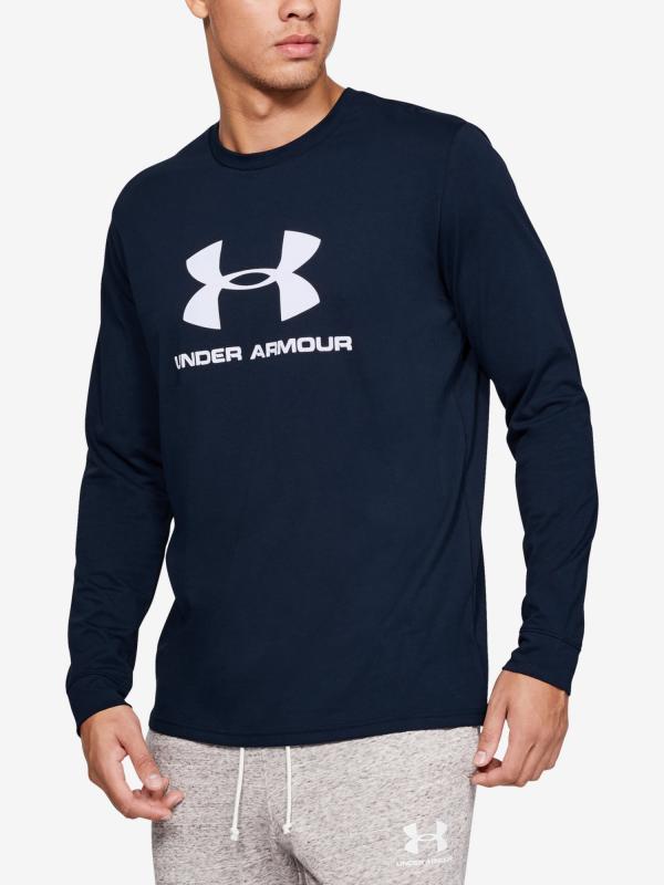 Tričko Under Armour Sportstyle Logo Ls Modrá