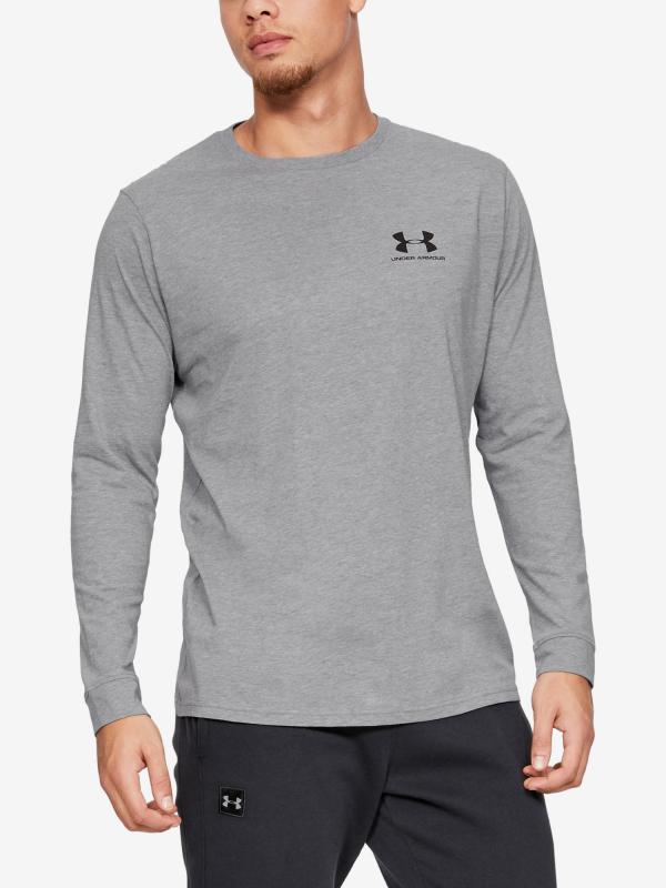 Tričko Under Armour Sportstyle Left Chest Ls Šedá