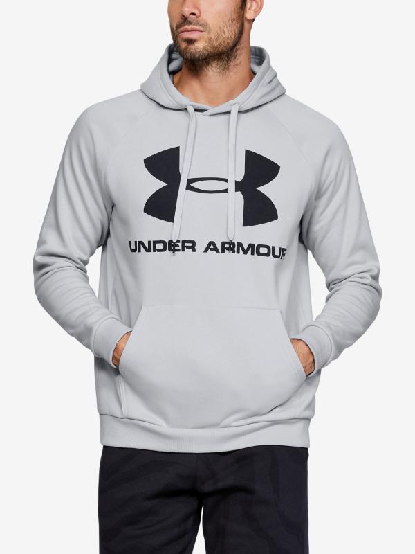 Mikina Under Armour Rival Fleece Sportstyle Logo Hoodie Šedá