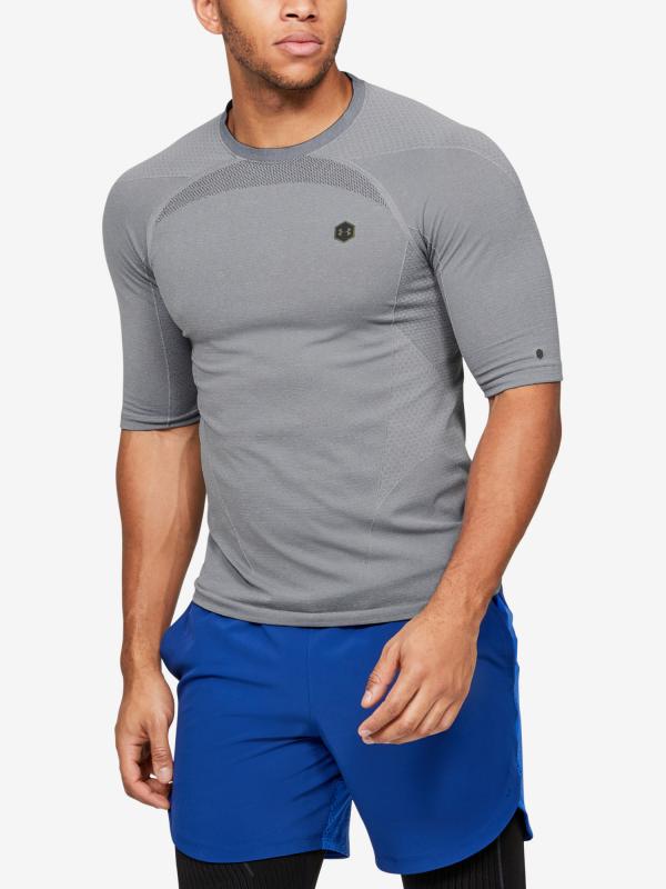 Kompresní tričko Under Armour Rush Hg Seamless Comp Ss Šedá