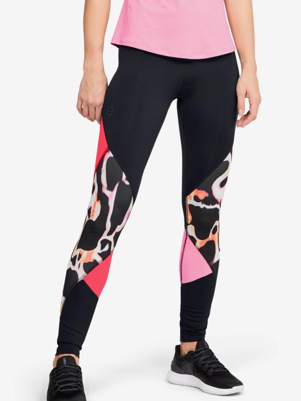 Kompresní legíny Under Armour Rush Print Color Block Leggings Černá