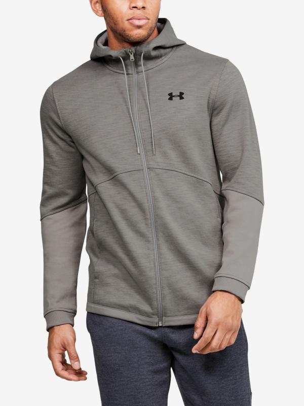 Mikina Under Armour Double Knit Fz Hoodie Šedá