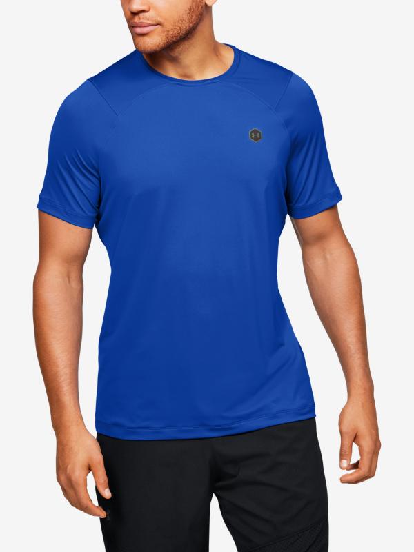 Tričko Under Armour Rush Hg Fitted Ss Modrá