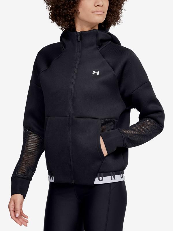 Mikina Under Armour Move Full Zip Hoodie Mesh Inset Černá
